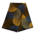 Afrikaanse print stof – Groen, blauw en geel Concentric Circ, Hobby en Vrije tijd, Stoffen en Lappen, Ophalen of Verzenden, Nieuw