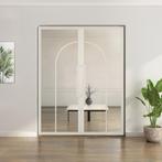 Dubbele stalen taatsdeur - Wit - 2 Vlaks rond - Helder glas, Doe-het-zelf en Verbouw, Deuren en Horren, Minder dan 80 cm, Overige typen