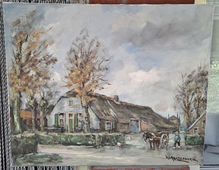 H C Kranenburg (1917-1997) - Boeren leven, Antiek en Kunst, Kunst | Schilderijen | Klassiek