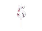 Birthday Candle Number 5, White with Flower Petals, 8 cm, Verzenden, Nieuw