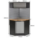 Hoekstuk garageserie met hardhouten werkblad,, Ophalen of Verzenden, Nieuw