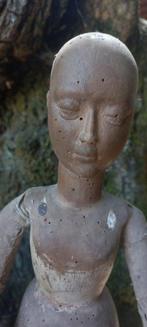 Beeld - Onze Lieve Vrouw - 46 cm - Antiek - Hout, IJzer,, Antiek en Kunst