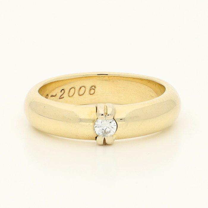 Ring - 14 karaat Geel goud - 0.10ct. tw. Diamant, Sieraden, Tassen en Uiterlijk, Ringen