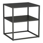 [en.casa] Bijzettafel Raahe met plank 50,5x45x40 cm zwart, Verzenden, Nieuw
