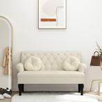 vidaXL Bankje met rugleuning 120x62x75,5 cm linnen, Huis en Inrichting, Banken | Bankstellen, Verzenden, Nieuw, Stof
