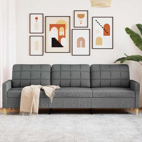 vidaXL Driezitsbank 210 cm stof donkergrijs, Huis en Inrichting, Banken | Bankstellen, Nieuw, Stof, Driepersoons, Verzenden