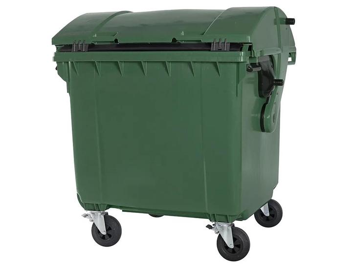 Vuilcontainer 1100 liter 4-wiel rond deksel groen, Zakelijke goederen, Kantoor en Winkelinrichting | Magazijn, Stelling en Opslag