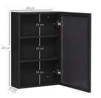 Badkamerspiegelkast 3-Lagen – Wandkast met Spiegel Zwart, Huis en Inrichting, Kasten | Overige, Verzenden, Nieuw