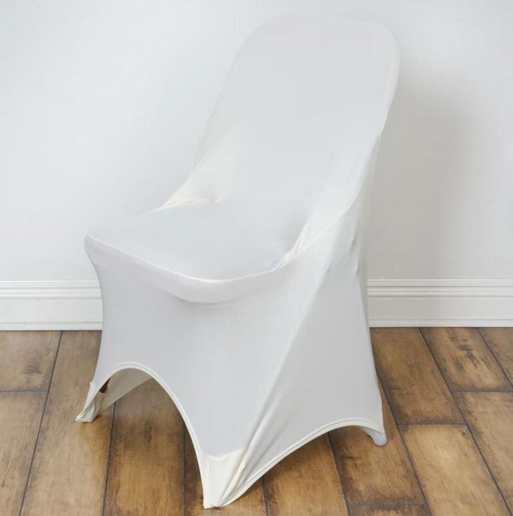 Stretch stoelhoes voor klapstoelen ivoor, Hobby en Vrije tijd, Feestartikelen, Geboorte of Huwelijk, Nieuw, Versiering, Verzenden