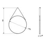 Badkamerspiegel Sapho Orbiter Rond met Leren Band 70 cm, Ophalen of Verzenden, Nieuw