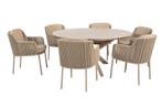 4SO Bernini/Prado 6-persoons ronde dining tuinset Ø160 cm. -, Tuin en Terras, Verzenden, Nieuw, Rvs, Tuinset