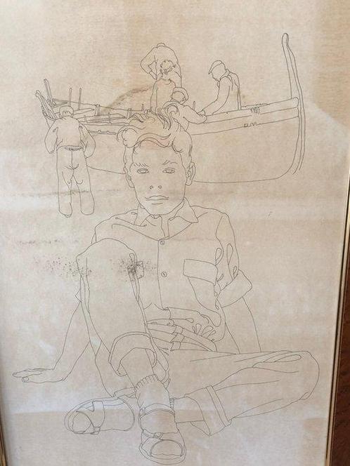 Rafael Ortega Alvarez (1927-2011) - Joven Sentado, Antiek en Kunst, Kunst | Designobjecten