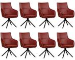 Leren Eetkamerstoelen Fancy Rood Rode Keukenstoel, Nieuw, Vijf, Zes of meer stoelen, Leer, Ophalen of Verzenden