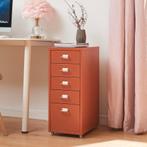 Kantoorkast Kökar ladekast op wielen 69x28x41 cm baksteenroo, Verzenden, Nieuw in verpakking