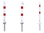 Parkeerpaal voor betonverankering - Wit & Rood - Staal -, Verzenden