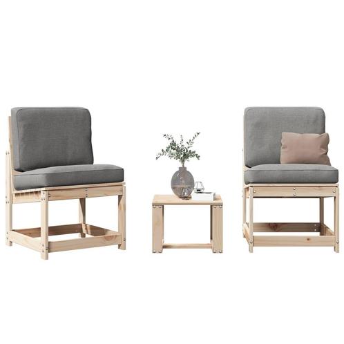 vidaXL 3-delige Loungeset massief grenenhout, Tuin en Terras, Tuinstoelen, Nieuw, Verzenden