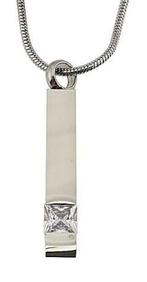 Assieraad, ashanger rvs staaf met zirkonia, Nieuw, Zilver, Overige materialen, Kruis of Symbool