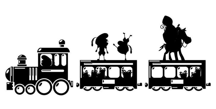 Statische raamsticker Sinterklaas - Stoomtrein, Diversen, Sinterklaas, Nieuw, Ophalen of Verzenden