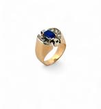 Zegelring - 18 karaat Geel goud, Zilver - 2.44ct. tw.