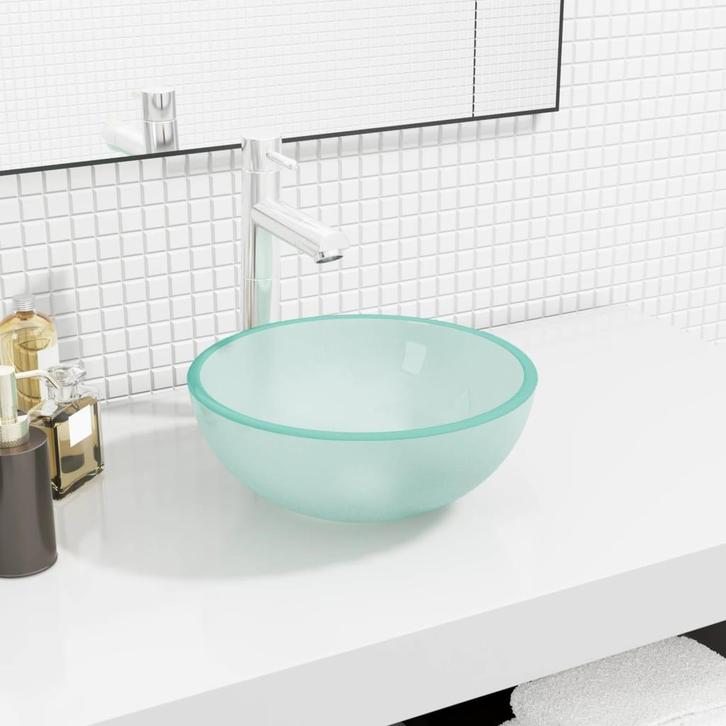 vidaXL Wasbak 30x12 cm gehard glas mat, Doe-het-zelf en Verbouw, Sanitair, Nieuw, Verzenden