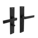 Deurklink Hera op schild WC slot 63mm mat zwart, Doe-het-zelf en Verbouw, Hang- en Sluitwerk, Ophalen of Verzenden, Nieuw, Overige materialen