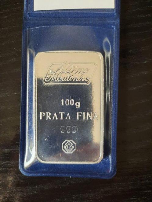 100 gram - Zilver .999 - Albino Moutinho - Verzegeld en met, Postzegels en Munten, Edelmetalen en Baren