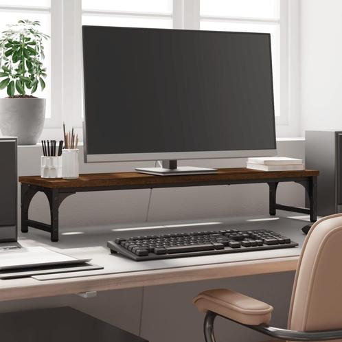 vidaXL Monitorstandaard 85x23x15,5 cm bewerkt hout bruin, Computers en Software, Overige Computers en Software, Nieuw, Verzenden