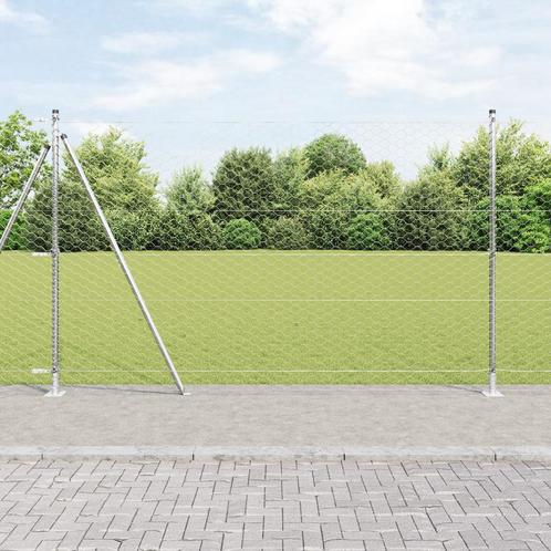 vidaXL Hexagon Fence 1.4x100 m Verzinkt Staal, Tuin en Terras, Schuttingen, Nieuw, IJzer, Verzenden
