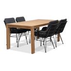 -25% BUITEN living Oakland/Carlos Charcoal dining tuinset, Tuin en Terras, Ophalen of Verzenden, Nieuw, 4 zitplaatsen, Tuinset