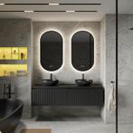 Badkamermeubelset BWS Linea | 140 cm | Mat Zwart, Ophalen of Verzenden, Nieuw, Bad