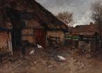 Willem Hendrik van der Nat (1864–1929) - Kippen op het erf, Antiek en Kunst, Kunst | Schilderijen | Klassiek