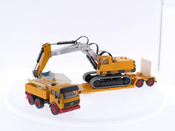 Schaal 1:55 Siku 4111 Menck M500H Graafmachine met Diepla..., Hobby en Vrije tijd, Modelauto's | Overige schalen, Gebruikt, Ophalen of Verzenden