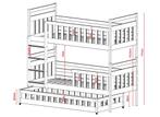 Stapelbed Olga - 3-persoons - Wit - 80 x 200, Kinderen en Baby's, Verzenden, Nieuw, Stapelbed