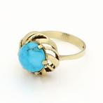 Ring - 14 karaat Geel goud Turquoise, Sieraden, Tassen en Uiterlijk, Nieuw