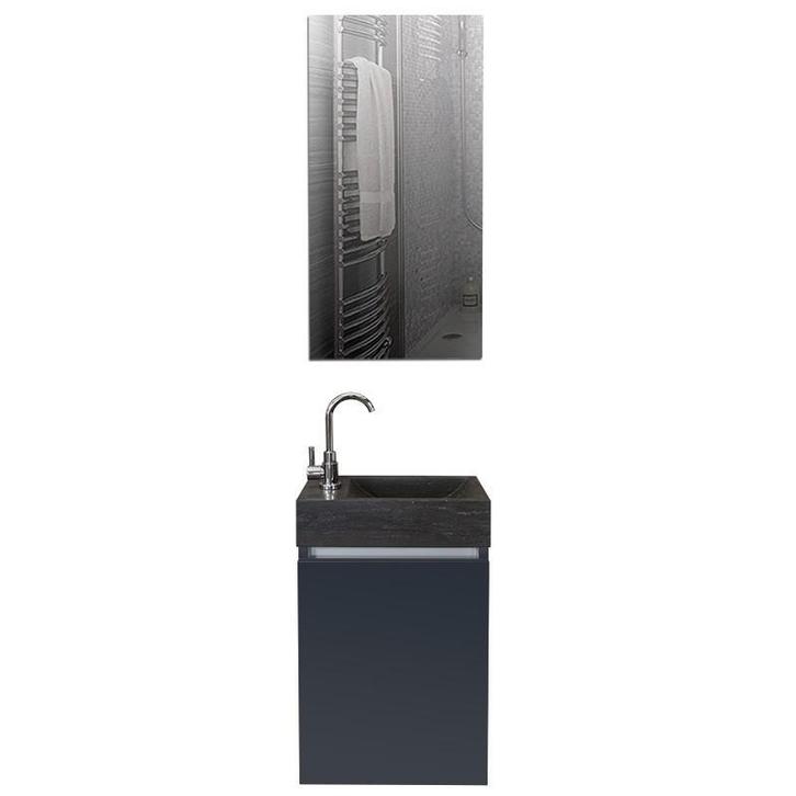 Fonteinkast antraciet met spiegel hardsteen fontein bakje li, Doe-het-zelf en Verbouw, Sanitair, Nieuw, Verzenden