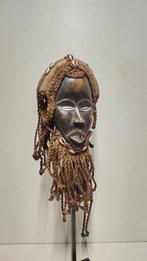Houten masker, raphia, cauris. - Dan - Ivoorkust (Zonder, Antiek en Kunst
