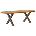 vidaXL Eettafel 240x100x74 cm ovaal massief eikenhout, Verzenden, Nieuw