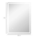 TRUUSK Dimbare Lichtspiegel Badkamerspiegel 80x60cm Met Gehe, Huis en Inrichting, Woonaccessoires | Spiegels, Verzenden, Nieuw