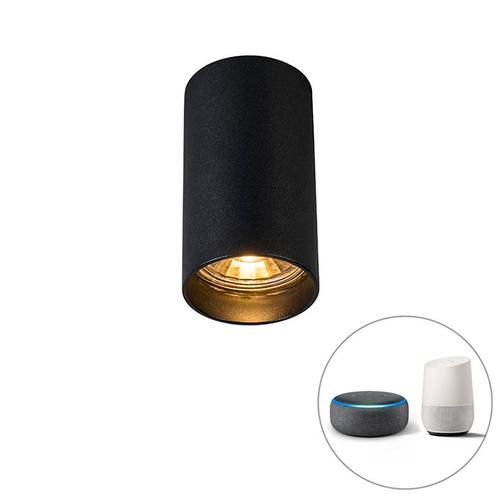 Smart moderne spot zwart incl. WiFi GU10 - Tuba, Huis en Inrichting, Lampen | Spots, Nieuw, Overige materialen