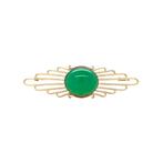 Gouden vintage broche met chrysopraas 14 krt, Sieraden, Tassen en Uiterlijk, Broches, Ophalen of Verzenden, Nieuw