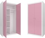 Grote houten kinderkledingkast - 90x190x50 cm - wit/roze..., Huis en Inrichting, Kasten | Kledingkasten, Ophalen of Verzenden