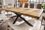Massief houten eettafel GALAXIE 200 cm vintage bruin grenen, Huis en Inrichting, Tafels | Eettafels, Ophalen of Verzenden, Nieuw