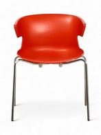 Quadrifoglio Cove kantinestoel, 4-poots, rood-chrome, Overige plaatsen, Ophalen of Verzenden, Gebruikt, Stoel