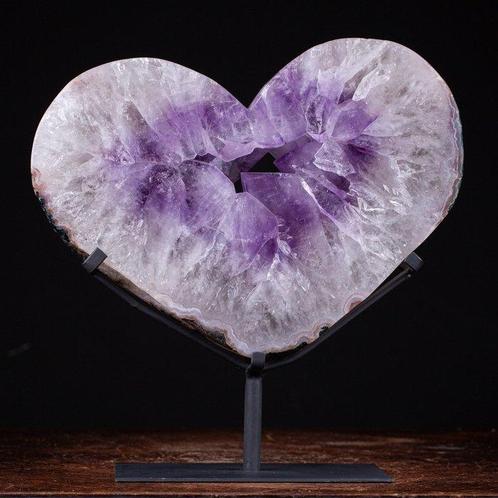 Prachtig Amethist Hart - Natuurlijke Dieppaarse Kleur -, Verzamelen, Mineralen en Fossielen