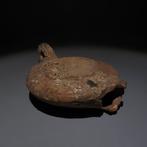 Oud-Romeins Terracotta Olie lamp. 1e - 4e eeuw n.C. 11 cm