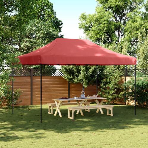Partytent inklapbaar pop-up 440x292x315 cm bordeauxrood, Tuin en Terras, Partytenten, Partytent, Nieuw, 2 meter of meer, Verzenden