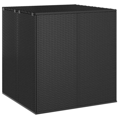 vidaXL Tuinbox 100x97,5x104 cm polyetheen rattan zwart, Tuin en Terras, Overige Tuin en Terras, Nieuw, Verzenden