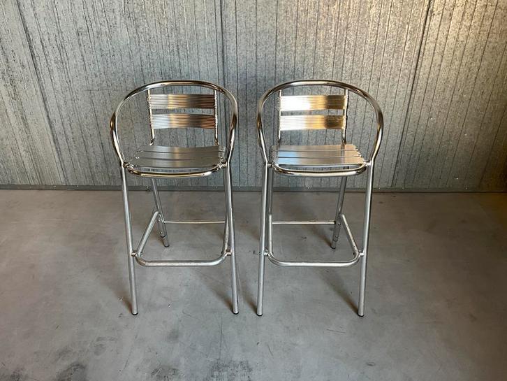 Stapelbare aluminium Barkruk barstoelen rug- armleuning, Tuin en Terras, Tuinstoelen, Nieuw, Ophalen of Verzenden