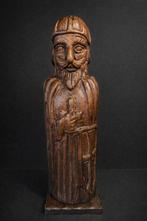 Beeld, Heiligen beeld, of flessenhouder? - 45 cm - Hout