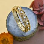 Gouden fantasie slaven armband met parels (schakelarmband), Sieraden, Tassen en Uiterlijk, Armbanden, Gebruikt, Ophalen of Verzenden